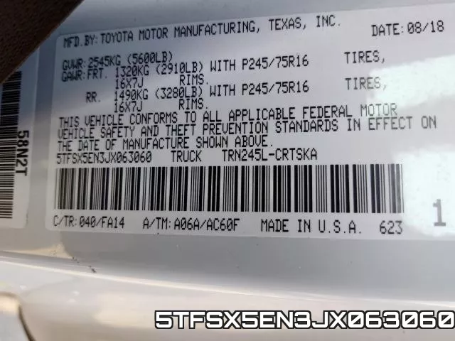 5TFSX5EN3JX063060 фото 2