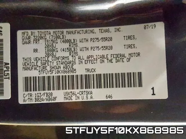 5TFUY5F10KX868985 фото 2