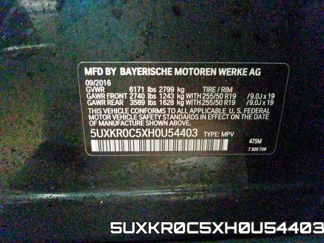 5UXKR0C5XH0U54403 фото 2
