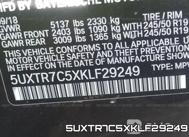 5UXTR7C5XKLF29249 фото 9