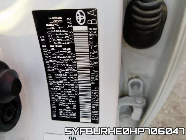 5YFBURHE0HP706047 фото 2
