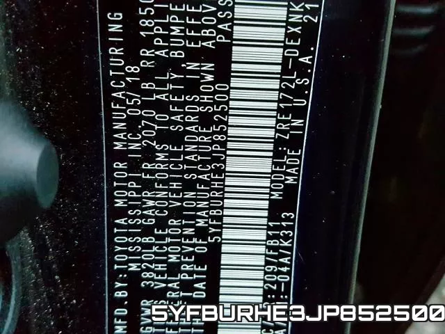 5YFBURHE3JP852500 фото 2