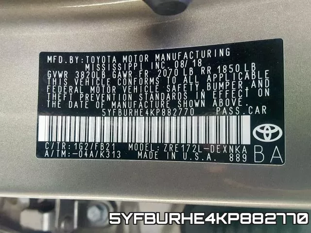 5YFBURHE4KP882770 фото 2