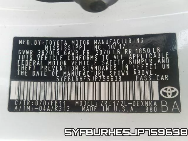 5YFBURHE5JP759638 фото 2