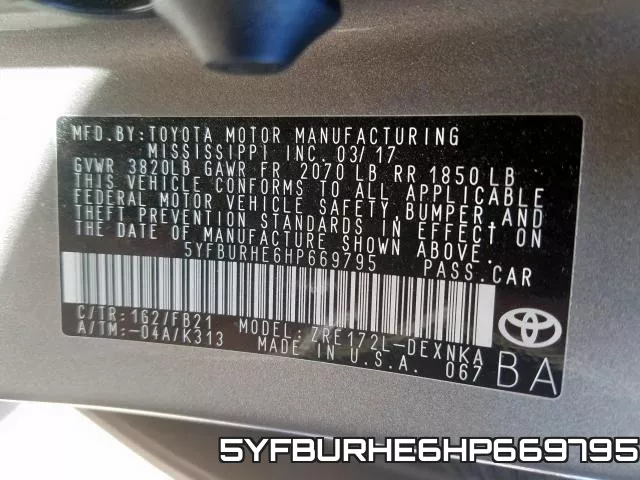 5YFBURHE6HP669795 фото 2