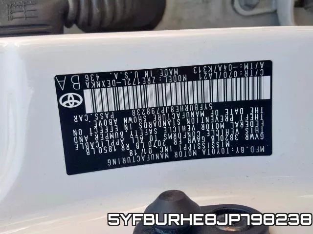 5YFBURHE8JP798238 фото 2