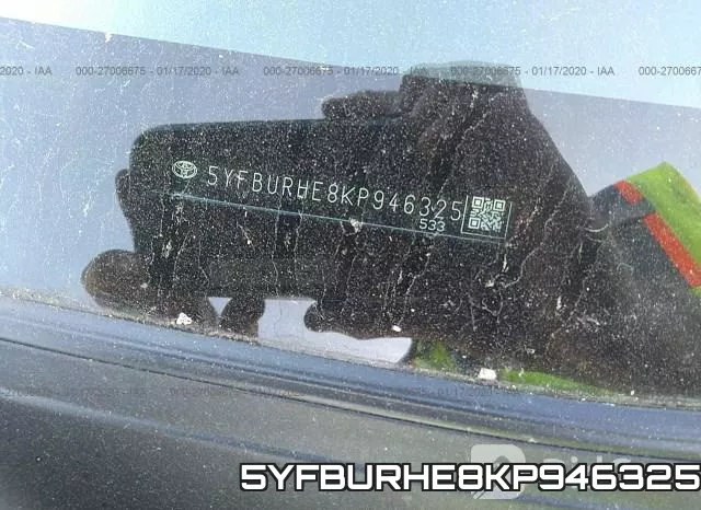 5YFBURHE8KP946325 фото 9