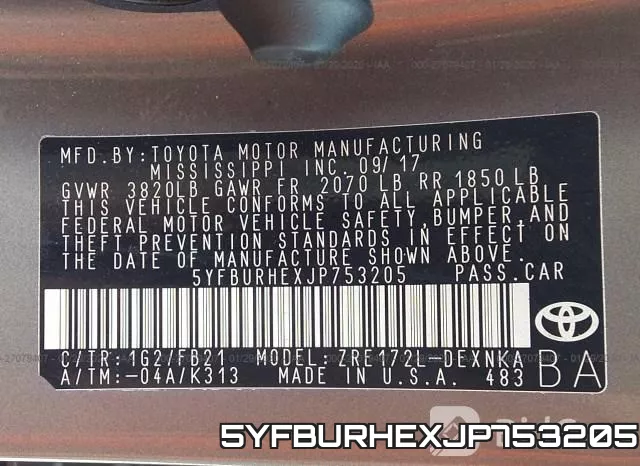5YFBURHEXJP753205 фото 8
