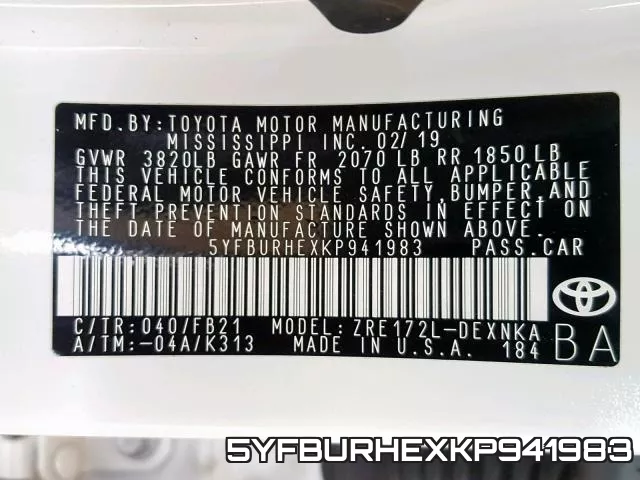 5YFBURHEXKP941983 фото 2