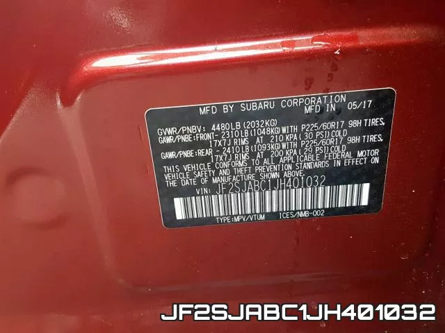 JF2SJABC1JH401032 фото 2