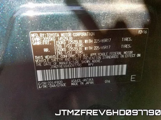 JTMZFREV6HD097790 фото 2