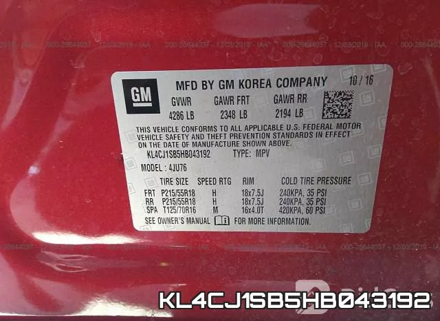 KL4CJ1SB5HB043192 фото 6