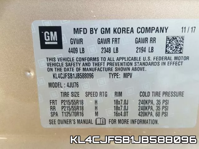 KL4CJFSB1JB588096 фото 2