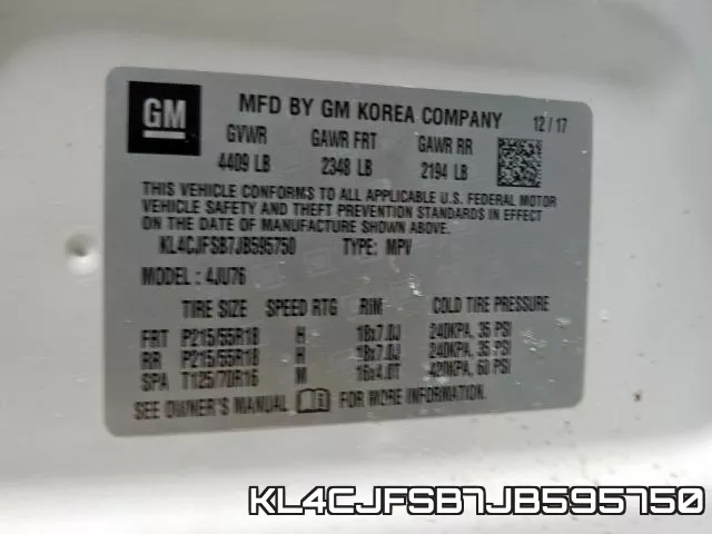 KL4CJFSB7JB595750 фото 2