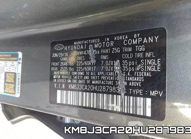 KM8J3CA20HU287983 фото 8
