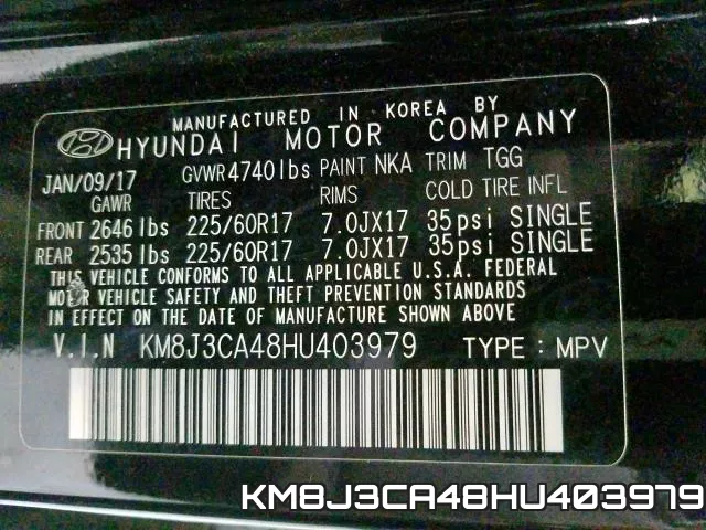 KM8J3CA48HU403979 фото 2