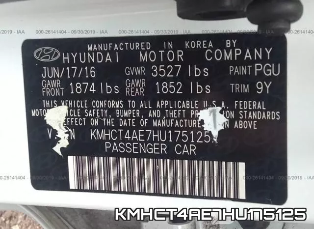 KMHCT4AE7HU175125 фото 7