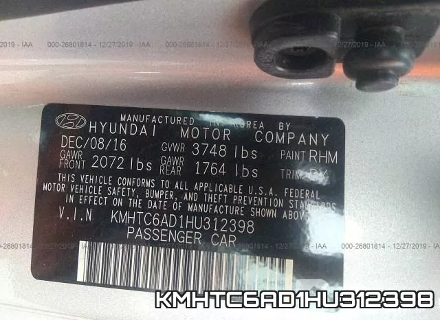 KMHTC6AD1HU312398 фото 7