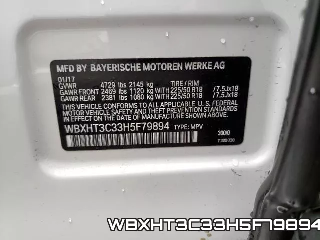 WBXHT3C33H5F79894 фото 2