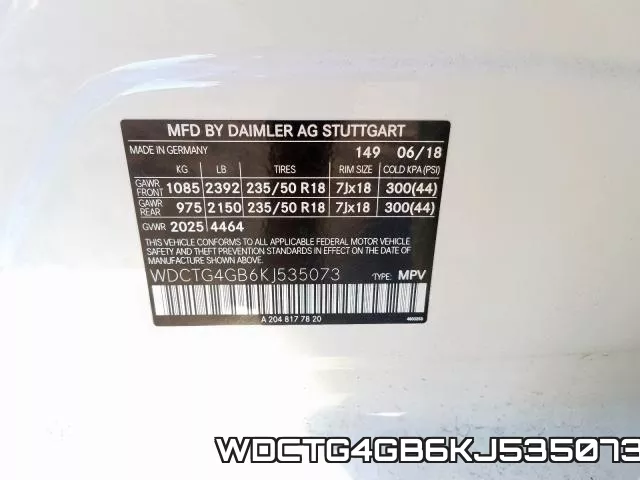 WDCTG4GB6KJ535073 фото 2