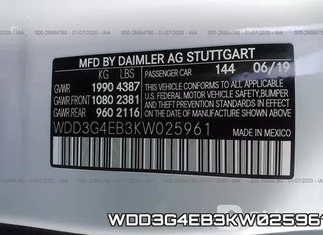 WDD3G4EB3KW025961 фото 10