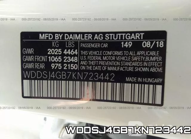 WDDSJ4GB7KN723442 фото 9