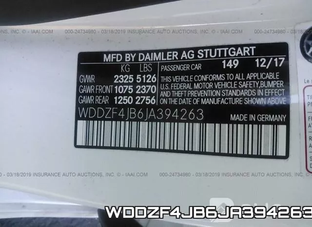 WDDZF4JB6JA394263 фото 9