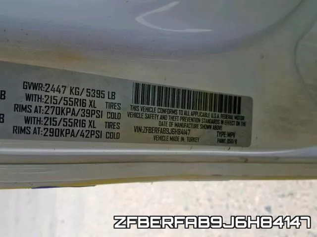 ZFBERFAB9J6H84147 фото 2
