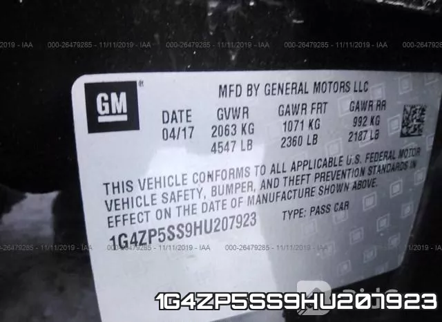 1G4ZP5SS9HU207923 фото 8