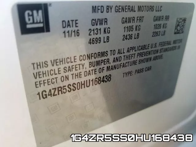 1G4ZR5SS0HU168438 фото 2
