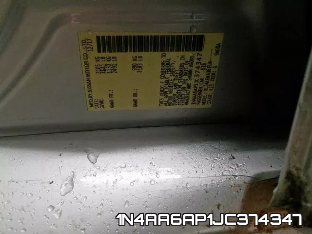 1N4AA6AP1JC374347 фото 2