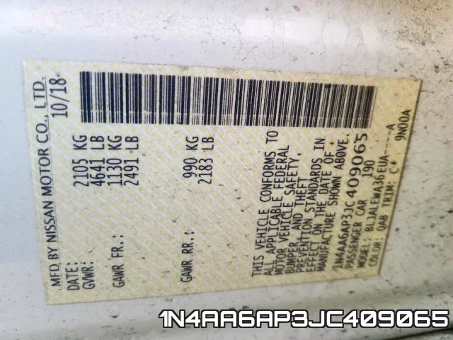 1N4AA6AP3JC409065 фото 2