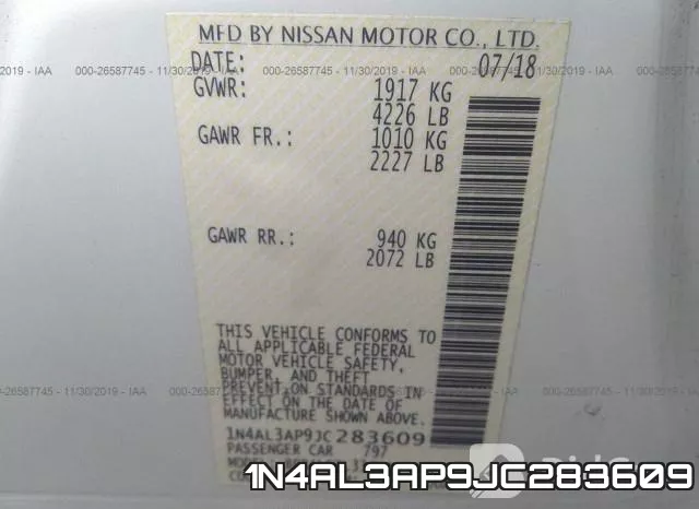 1N4AL3AP9JC283609 фото 6