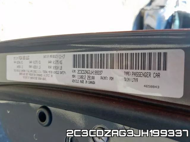 2C3CDZAG3JH199337 фото 2