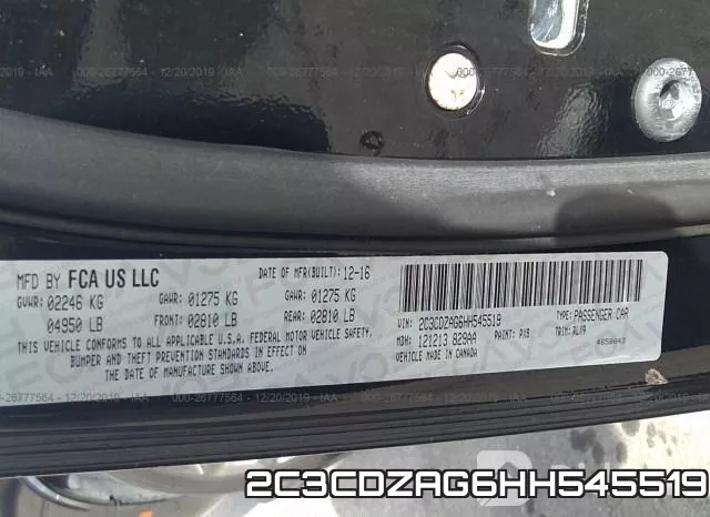 2C3CDZAG6HH545519 фото 8