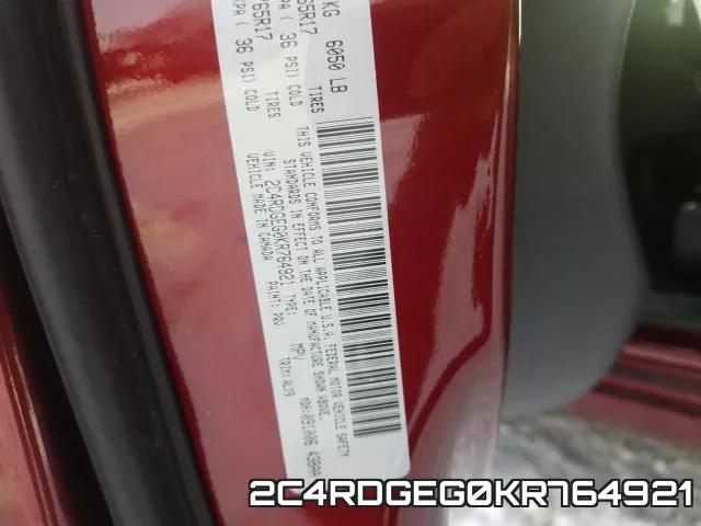 2C4RDGEG0KR764921 фото 2