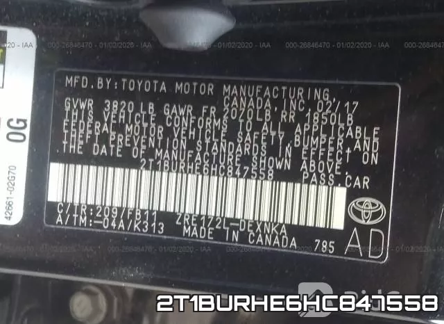 2T1BURHE6HC847558 фото 7