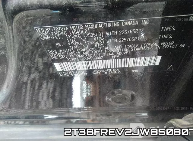 2T3BFREV2JW850807 фото 9