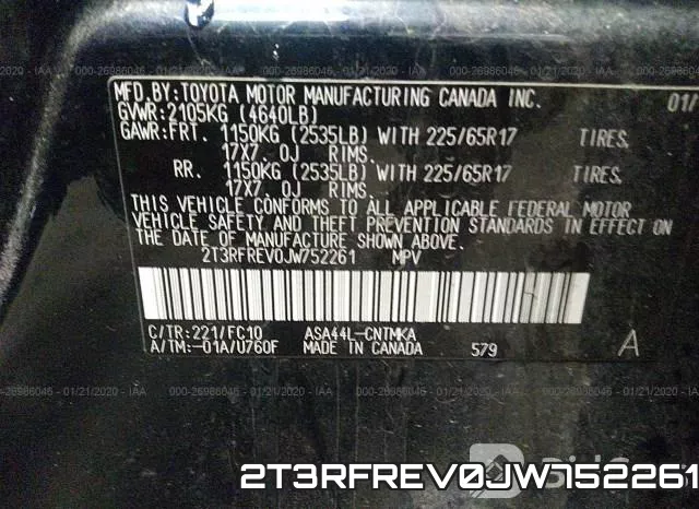 2T3RFREV0JW752261 фото 8