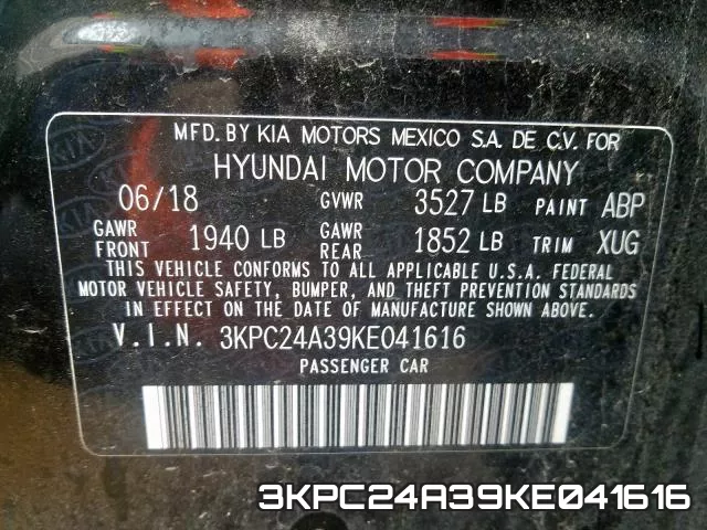 3KPC24A39KE041616 фото 2