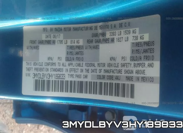 3MYDLBYV3HY189833 фото 9