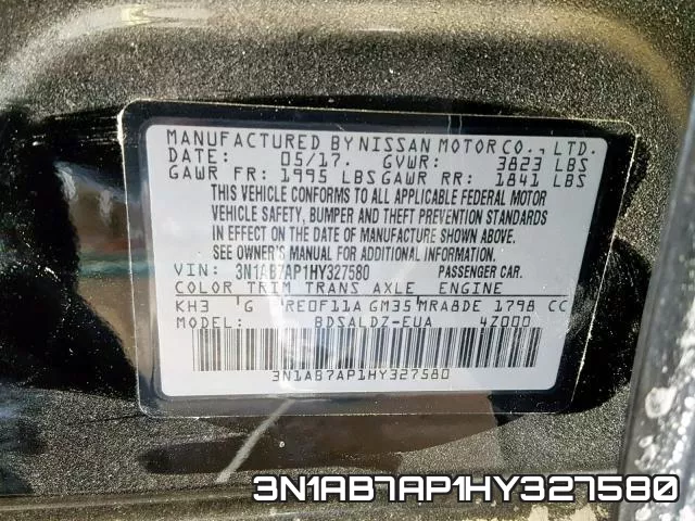 3N1AB7AP1HY327580 фото 2