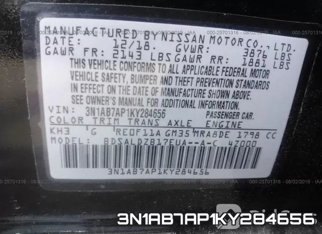 3N1AB7AP1KY284656 фото 6