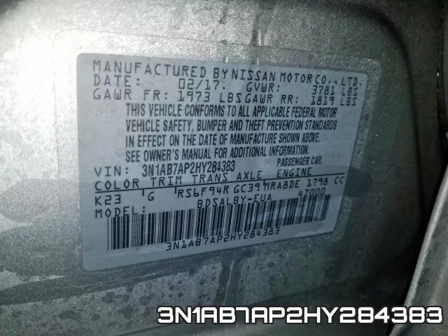 3N1AB7AP2HY284383 фото 2