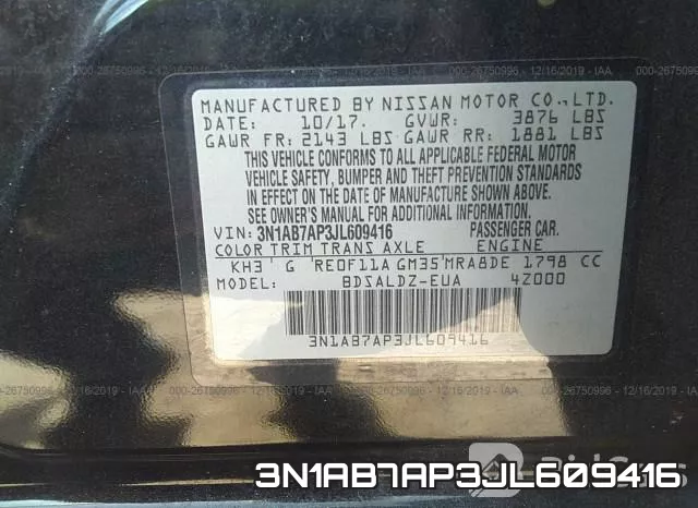 3N1AB7AP3JL609416 фото 9