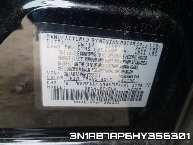 3N1AB7AP6HY356301 фото 2