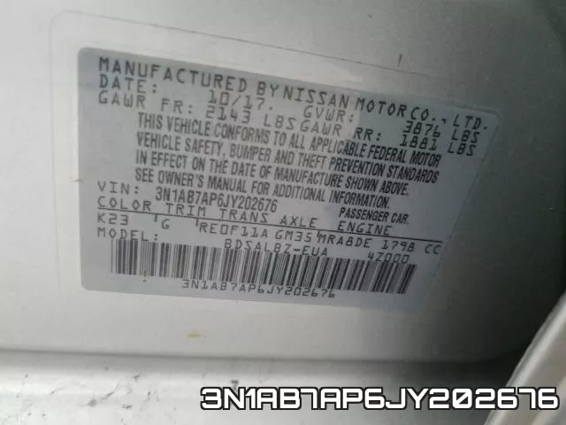 3N1AB7AP6JY202676 фото 2