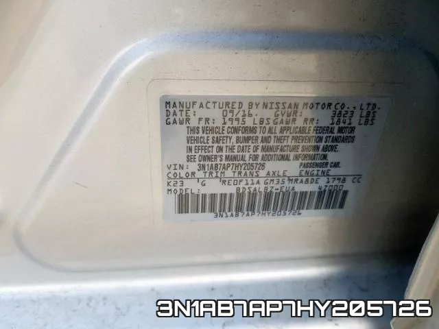 3N1AB7AP7HY205726 фото 2