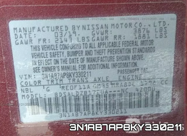 3N1AB7AP8KY330211 фото 9