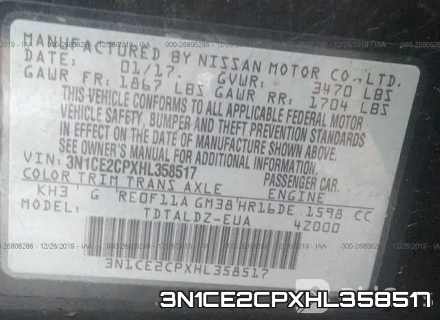 3N1CE2CPXHL358517 фото 8